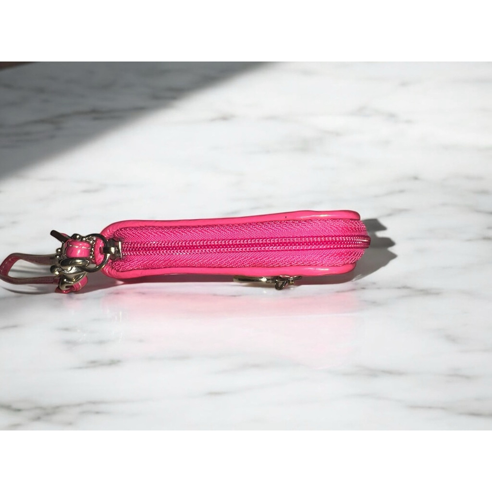 COACH Colorful Daisy Floral Graffiti Wallet Billfold Wristlet Pink Trim 8 x 4 - Picture 11 of 12